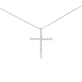 14K White Gold 2.0 Cttw Lab Grown Diamond Cross 18" Inch Pendant Necklace (F-G Color, VS2-SI1 Clarity)