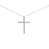 14K White Gold 4.0 Cttw Lab Grown Diamond Cross 18" Inch Pendant Necklace (F-G Color, VS2-SI1 Clarity)
