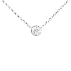 10K Gold 0.25 Carat Diamond Classic Bezel-Set Solitaire Pendant Necklace with 16"-18" Adjustable Chain (H-I Color, SI2-I1 Clarity)
