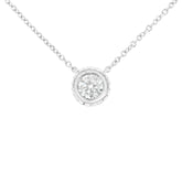 10K White Gold 1/4 Cttw Round-Cut Diamond Solitaire Chakra Style 18" Pendant Necklace (J-K Color, I1-I2 Clarity)