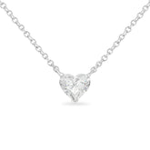 IGI Certified 14k White Gold 1/2 cttw Lab Grown Heart Shape Diamond Solitaire 18" Pendant Necklace (E-F Color, SI1-SI2 Clarity)