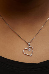 925 Sterling Silver 1/3ct TDW Diamond Heart Pendant Necklace