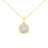 10K Yellow Gold Plated .925 Sterling Silver 1/4 Cttw Diamond 18" Pendant Necklace (I-J Color, I1-I2 Clarity)