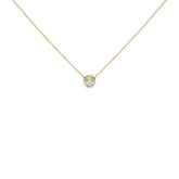 10K Yellow Gold 2.0 Cttw Round Bezel Set Diamond Solitaire Pendant Necklace