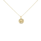 10K Yellow Gold 3 Leaf Clover 1/6 Cttw Diamond Pendant Necklace