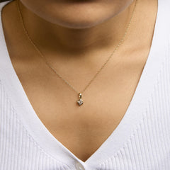 14K Yellow Gold Plated Sterling Silver 1/5 Cttw Diamond Swirl Pendant Necklace