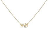 14K Yellow Gold Plated Sterling Silver Diamond Accent Floral Pendant Necklace