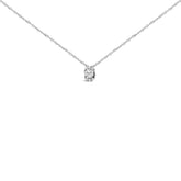 Sterling Silver 1/2 Cttw Lab Grown Diamond Oval Halo Pendant Necklace