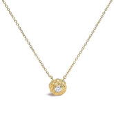 14K Yellow Gold Plated Sterling Silver 1/5 Cttw Lab Grown Diamond Rose Pendant Necklace