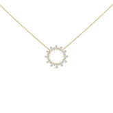 14K Yellow Gold Plated Sterling Silver 3/4 Cttw Diamond Starburst Pendant Necklace