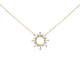 14K Yellow Gold Plated Sterling Silver 5/8 Cttw Diamond Open Starburst Pendant Necklace