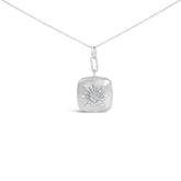 Sterling Silver 1/2 Cttw Diamond Sunburst Medallion Pendant Necklace 18 Inch Cable Chain
