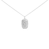 Sterling Silver 3/8 Cttw Diamond Puffed Medallion Design Pendant Necklace