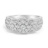 .925 Sterling Silver 1.0 Cttw Diamond Engagement Ring and Soldered Wedding Band Set