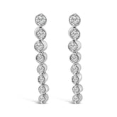 .925 Sterling Silver 1/4 Cttw Diamond Graduated Dangle Earrings