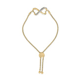 Gold Vermeil Diamond Accent Heart Infinity Bolo Bracelet