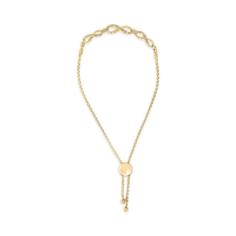 Gold Vermeil Diamond Accent Infinity Sign Lariat Bolo Bracelet