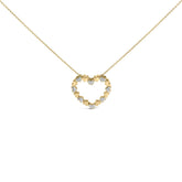 24 KT Gold Vermeil Diamond Accent Puffed Heart Pendant Necklace