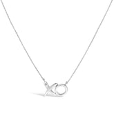 Sterling Silver Diamond Accent XO Pendant Necklace