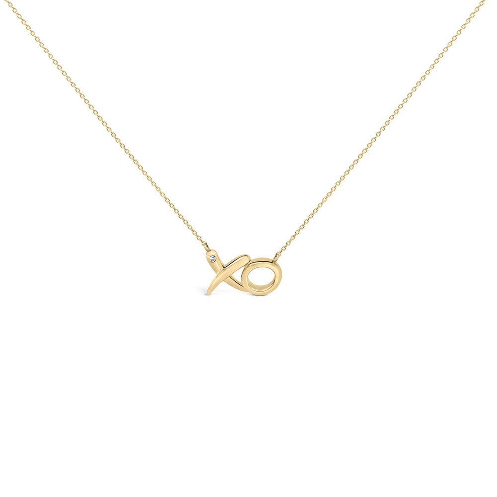 24 KT Gold Vermeil Diamond Accent "XO" Necklace