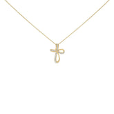 24 KT Gold Vermeil Diamond Accent Infinity Cross Pendant Necklace