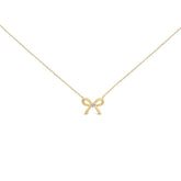 Gold Vermeil Diamond Accent Bow Tie Pendant Necklace
