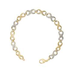 Gold Vermeil 1/10 Cttw Diamond Infinity Link Bracelet