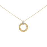 Gold Vermeil 1/10 Cttw Diamond Bold Pendant Necklace