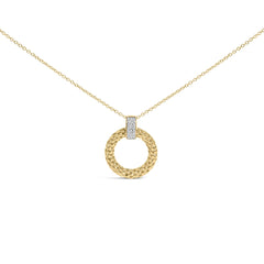 Gold Vermeil 1/10 Cttw Diamond Bold Pendant Necklace
