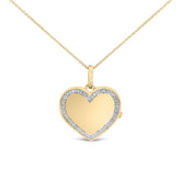 Gold Vermeil 1/10 Cttw Diamond Heart Locket Pendant Necklace