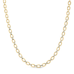 Gold Vermeil 1/4 Cttw Diamond Bold Oval Link Necklace