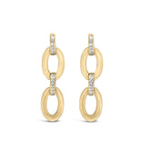 Gold Vermeil Diamond Accent Bold Oval Link Earring