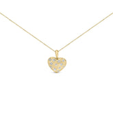 Gold Vermeil 1/10 Cttw Diamond Bold Heart Pendant Necklace