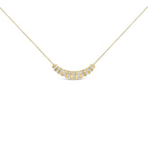 Gold Vermeil 1/10 Cttw Diamond Bold Ribbed Pendant Necklace