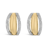 Gold Vermeil 1/10 Cttw Diamond Bold Half Hoop Earring
