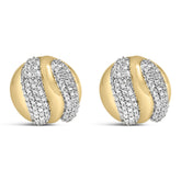 Gold Vermeil 1/10 Cttw Diamond Bold Dome Stud Earring
