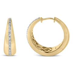 Gold Vermeil Diamond Accent Bold Hoop Earring