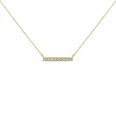 Yellow Gold Plated Diamond Accent Bar Pendant Necklace