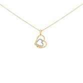 Gold Vermeil Diamond Accent Double Heart Pendant Necklace