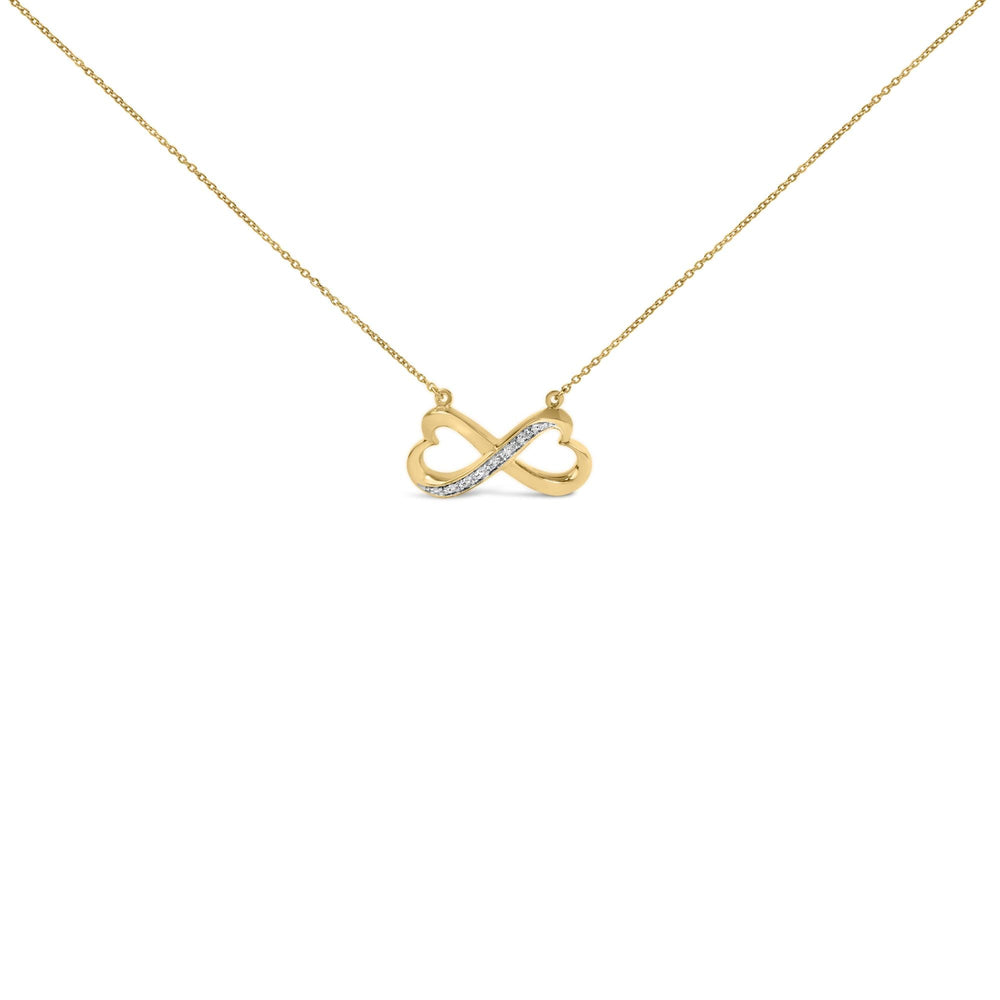 Gold Vermeil Diamond Accent Infinity Heart Pendant Necklace