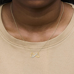 Gold Vermeil Diamond Accent Infinity Heart Pendant Necklace