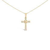 Gold Vermeil Diamond Accent Cross Pendant Necklace