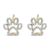 Gold Vermeil Diamond Accent Pet Paw Earring