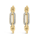 Gold Vermeil 1/10 Cttw Diamond Paperclip Hoop Earring