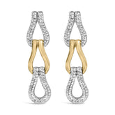 Gold Vermeil 1/10 Cttw Diamond Bold Knot Link Earring