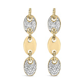 Gold Vermeil 1/10 Cttw Diamond Bold Disc Link Earring