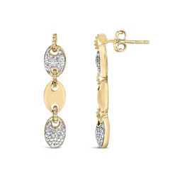Gold Vermeil 1/10 Cttw Diamond Bold Disc Link Earring