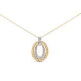 Gold Vermeil 1/10 Cttw Diamond Bold Bead Pendant Necklace