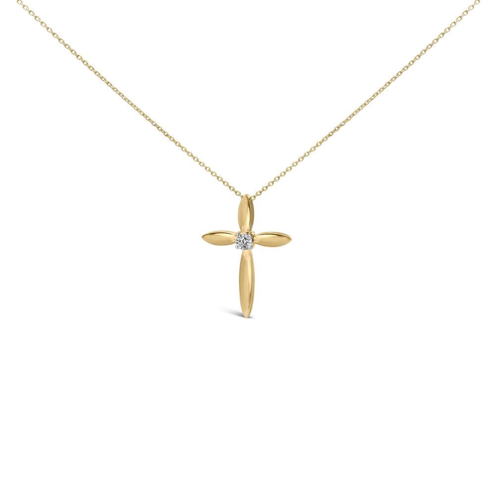 Gold Vermeil Diamond Accent Cross Pendant Necklace