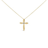 Gold Vermeil Diamond Accent Cross Pendant Necklace